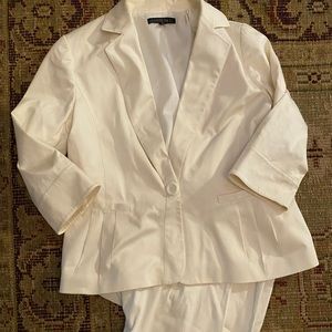 Lafayette 148 NY suit white blazer pants 16 (xl) b